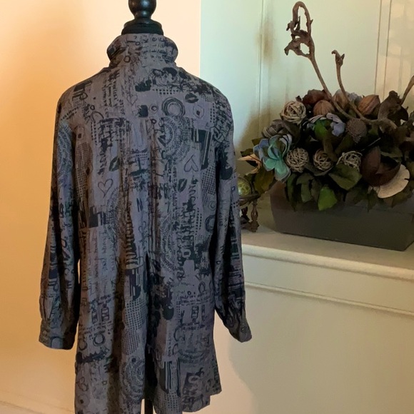 J’Idee Lagenlook Loose Fit Shirt made in France boho artsy - Picture 2 of 4